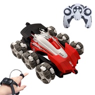 Gesture Sensing Car Toy, 6WD Manual Control Twist Stunt Car with Cool Light Music Mainan Kereta Kawa