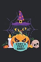Cute Cat Halloween Pumpkin Face Mask Stay 6 Feet Quarantine: Undated Daily Planner - 6 x 9 inch Note