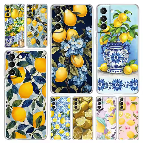 Retro Fruit lemon Phone Case For Samsung Galaxy S25 S24 Plus S23 FE S22 S21 S20 Ultra 5G S10 S10E So