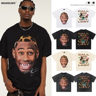 2025 Cross-Border Summer GLOF American Street Retro 300g Pure Cotton Heavy Men's T-Shirt Printed Loo