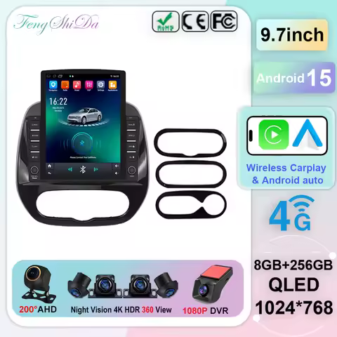 Android 15 Car Radio For Renault Captur Kaptur Clio Samsung QM3 2013 2014 2015 2016 Wireless Carplay