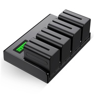 4 Pack NP-F970 Batteries and 4-Channel Charger for Sony NP-F970 NP-F950 NP-F960 NP-F550 NP-F330 NP-F