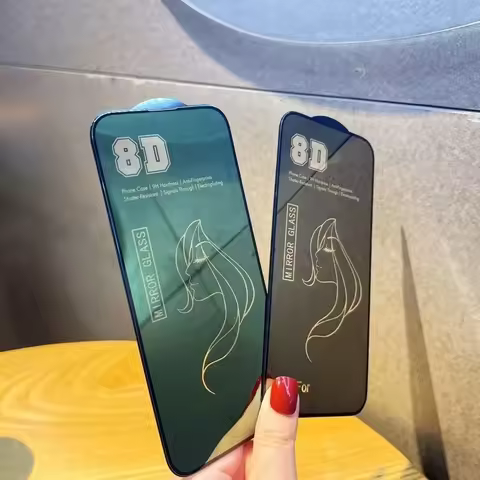 8D Mirror 9H Tempered Glass for iPhone 17 Pro Max Air Screen Protector Full Cover Protective Film Fo