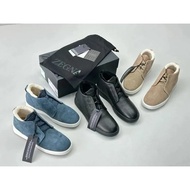 [Top Version] Zegna Zegna Men's Boots Snow Boots Short Boots Business Casual Shoes Retro High-Top Wo