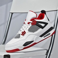 Mens Basketball Sports Shoes Collaborative Work Blue White Cement Paris University AJ4 Electric Moth