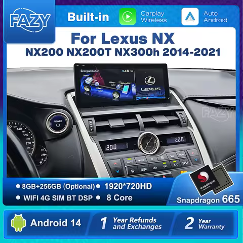 10.25'' Android 14 CarPlay For Lexus NX NX200 NX200T NX300h 2014-2021 Car Accessories Stereo Multime