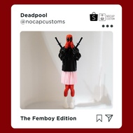 Femboy Deadpool Figurine in Pink Skirt | Funny 3D Figure | Cute Kawaii Desk Decor | Unique Gift