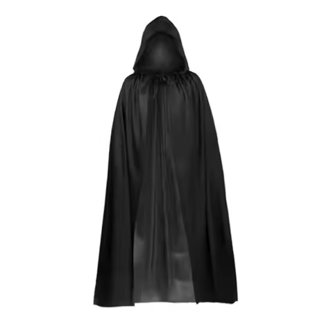 Black Cape Robe Men Halloween Cosplay Costume Clubwear Grim Reaper Death Vampire Ghost Wizard Cloak 