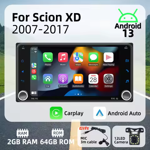 2 Din Android Radio Car Multimedia for Scion XD 2007-2017 Head Unit GPS Stereo 7" Screen Wireless Ca
