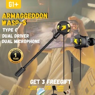 Armaggeddon WASP-5 Type C Gaming Earphones with Dual Driver & Microphone