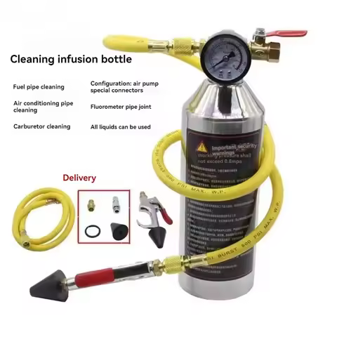 A/C AC Air Conditioner System Flush Canister Gun Kit R134 R12 R22 R410 R404 Set