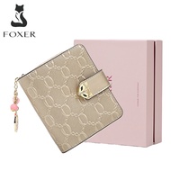 Foxer dompet pendek untuk wanita dompet lipat dua dompet kulit untuk wanita pemegang kad