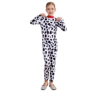 ShyLizee Kids Unisex Dalmatian Costume Bodysuit Long Sleeve 3D Tail Puppy Jumpsuit Cute Animal Costu