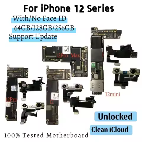 Good Working Logic Board Clean iCloud For iPhone 12 Pro Max Motherboard With/NO Face Lock For iPhone