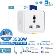 SMATRUL EWelink Smart Home UK Plug Socket Universal 16A Wifi Travel Adapter Power Monitor Timer APP 