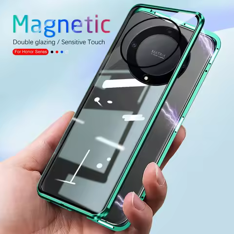 Magic5Lite Case For Honor Magic5 Lite 5G 360° Magnetic Double-sided Glass Flip Phone Cover Honer Mag