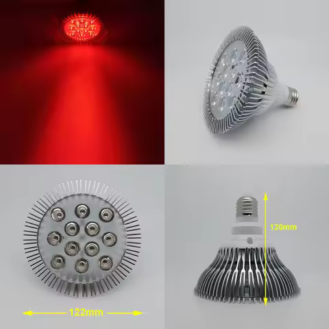 24W / 12W 625nm~630nm PAR38 Red LED Lamp Spot Light Bulb for Therapy Plant Aquarium E26 E27