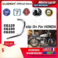 Motorcycle Exhaust Full System Muffler Contact Pipe Slip-On For Honda CG125 CG150 CG200 CG 125 150 2