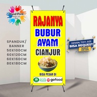 Cetak Spanduk Banner Rajanya Bubur Ayam Cianjur MMT Spanduk Custom 60x160