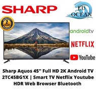 Sharp Aquos 45" Full HD 2K Android TV 2TC45BG1X Smart TV Netflix Youtube HDR Web Browser Bluetooth