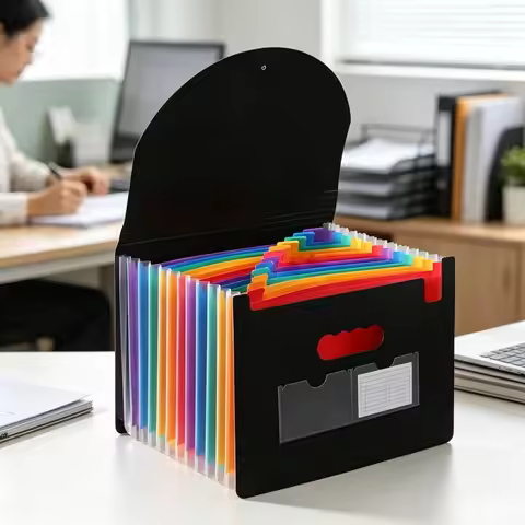 13/25/37 Pockets Accordion Expanding File Folder: Portable Colorful Organizer for Papers, Bills, Rec