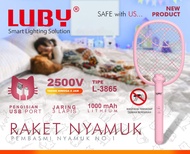 (Dikirim Dari Jakarta) Raket Nyamuk Luby 3838 Baterai bisa diganti + kabel charger/Luby Raket Nyamuk