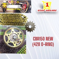 SPROCKET SET HOYO CBR150 NEW CBRNEW (428-GOLD O-RING ) CBR150R