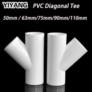 PVC Pipe Fitting Connector 50mm / 63mm/75mm/90mm/110mm FOR DIY WHITE PIPES /Y-Tee 斜三通