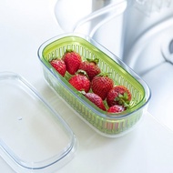 日本OKA Vegi mage日製透明雙層瀝水保鮮盒-小-2色可選