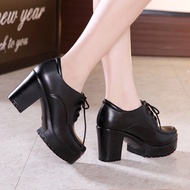 [Miaomiao] [Qiannian Beautiful Women's Shoes] 2019 High-Heeled Platform Shoes Work Shoes British Thi