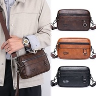 Jeep Men's Horizontal Shoulder Bag* Leather Bag Handbag Messenger Premium Material Luxurious Durable