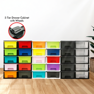 Tier Drawer Cabinet Abbaware with Black Frame/Laci Simpanan / Plastik Kabinet/Drawer Storage Cabinet