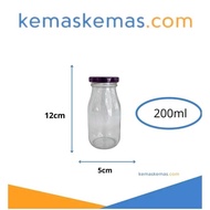 200ml Glass Juice Bottle + Cap | Glass Milk Bottle | Glass Syrup Bottle