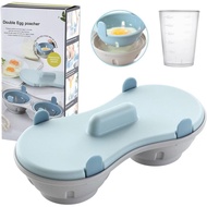 Egg Poacher Microwavable, Egg Steam with Measure Cup Dishwashable, Egg Maker Poached Egg Steamer Kit