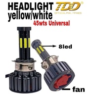 E-12 TDD 45WTTS 8LED HEADLIGHT UNIVERSAL( ALL WHITE HIGH & LOW )