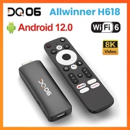 Android 12 Dq06 Atv Mini Tv Stick Allwinner H618 Quad Core 8k Video 4k@60fps Wifi6 Build In Bt Voice