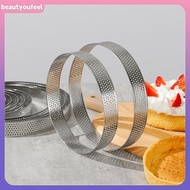[Beautyoufeel] 5/6/7/8/9/10 CM Perforated Tart Rings With Hole Stainless Steel Tart Bottom Tower Fru