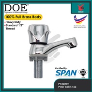 Doe Basin Pillar Tap Pt30 Basin Pillar Tap with DOE ABS Chrome Plated Handle (Arrowline Handle)