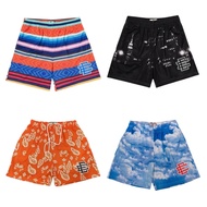 2025 New Eric Emanuel EE striped mesh shorts with various patterns for men's fitness, beach and leis