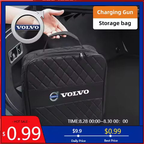 2026 Hot For Volvo Steering Covers Car Leather Storage Bag High-capacity Auto Trunk Handbag For Volv