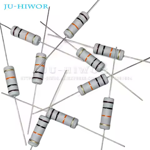 20pcs 3W 5% Metal Oxide Carbon Film Resistor 10 22 33 47 51 62 75 82 91 100 220 470 1K 10K 100K 2.2 