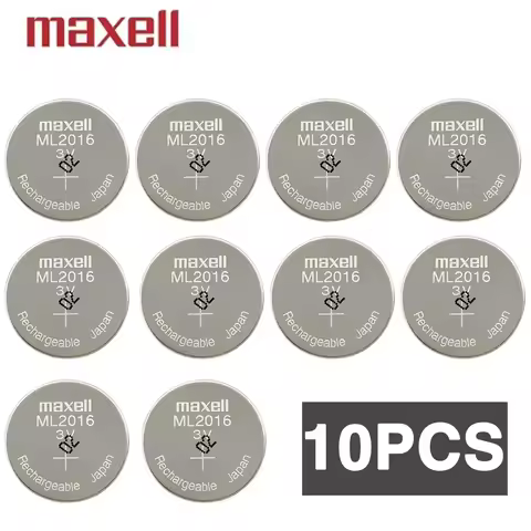 10PCS Original-MAXELL ML2016 Rechargeable Battery Can Replace CR2016 Photokinetic Kinetic Energy Rec