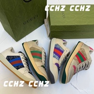 Kasut Kotor Gucci Kasut Kotor Gucci Retro Merah Hijau Merah Jambu Ungu Denim Berjalur Biru Kasut Suk