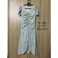 Drawstring floral dress size S (D19)