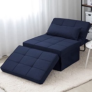 Sofa Bed, 4 in 1 Multi-Function Folding Ottoman Breathable Linen Couch Bed with Adjustable Backrest Modern Convertible C