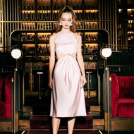 GARNET CUT OUT DRESS - POWDER PINK