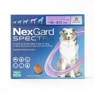 NexGard Spectra Flea, Tick and Heartworm for Large Dogs 15-30kg (33-66 lbs), 3 Chews