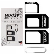 4 in 1 Noosy Nano Micro Sim Card Adapter *one nano card in all mobile devices*