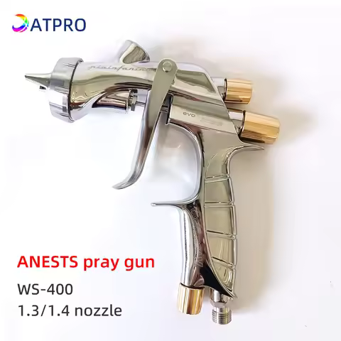 Original Japan Anest Iwata WS400 Spray Gun Hand Manual Pistol Car Painting Upper Tank 1.3/1.4 Nozzle
