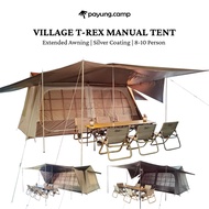 PAYUNG.CAMP Village T-Rex Village T Tent Extra Large Luxury 8-10 persons Family Tent with Extended A